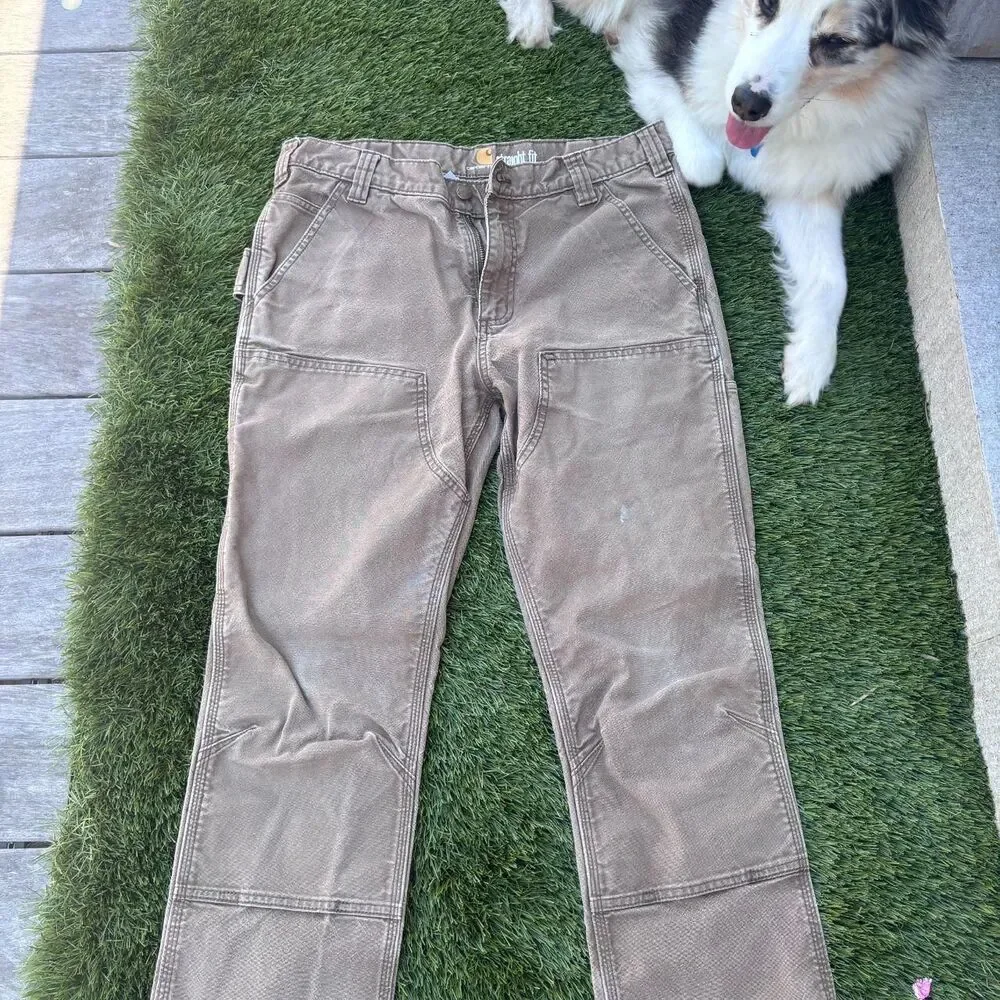 Carhartt Men's Brown and Khaki Jeans